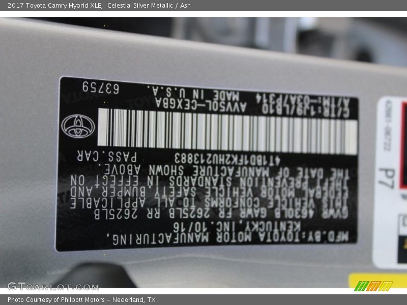 Celestial Silver Metallic / Ash 2017 Toyota Camry Hybrid XLE