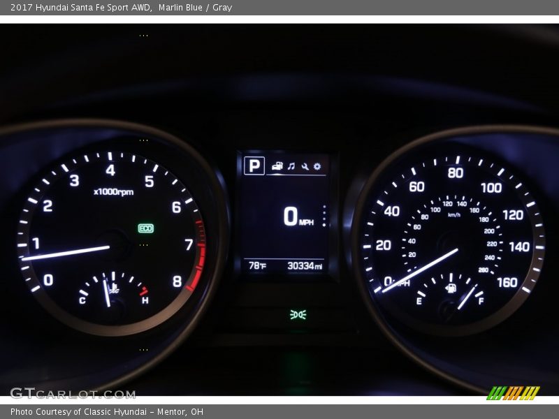 Marlin Blue / Gray 2017 Hyundai Santa Fe Sport AWD