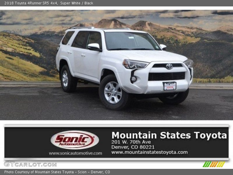 Super White / Black 2018 Toyota 4Runner SR5 4x4