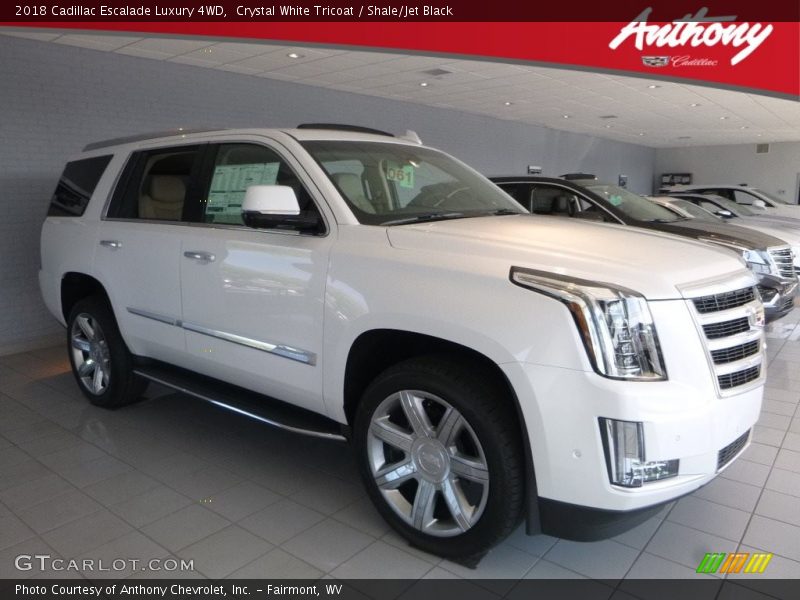 Crystal White Tricoat / Shale/Jet Black 2018 Cadillac Escalade Luxury 4WD