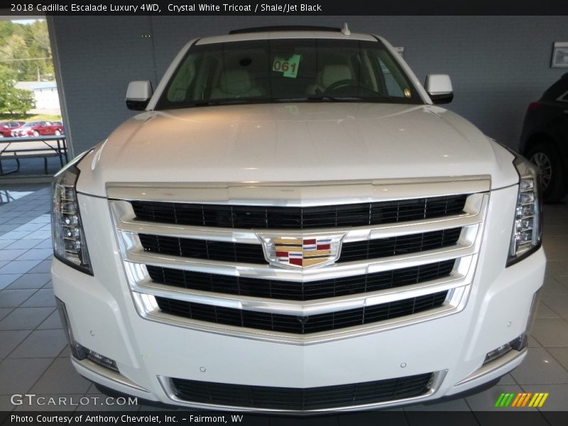 Crystal White Tricoat / Shale/Jet Black 2018 Cadillac Escalade Luxury 4WD