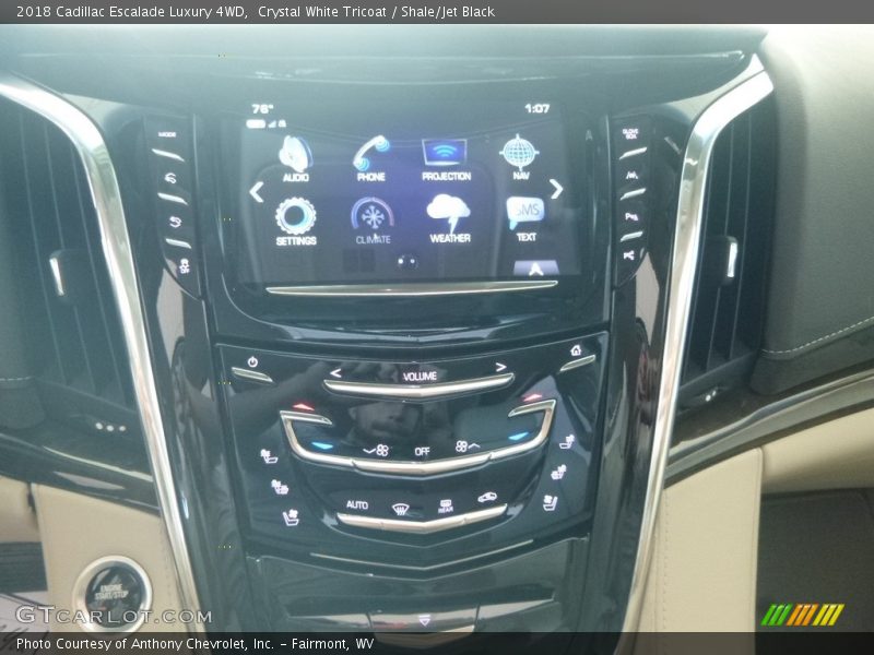 Crystal White Tricoat / Shale/Jet Black 2018 Cadillac Escalade Luxury 4WD