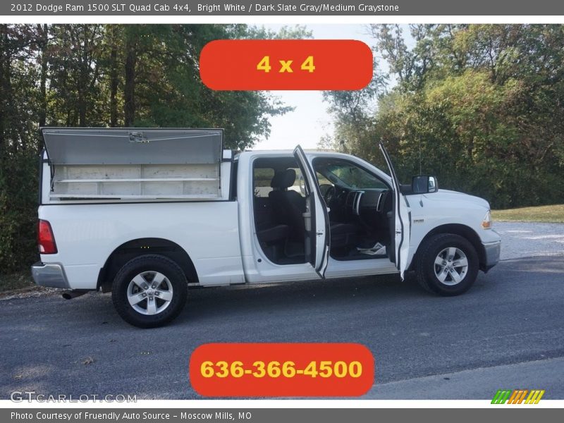 Bright White / Dark Slate Gray/Medium Graystone 2012 Dodge Ram 1500 SLT Quad Cab 4x4