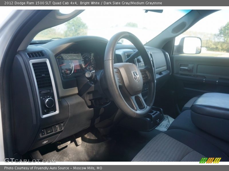 Bright White / Dark Slate Gray/Medium Graystone 2012 Dodge Ram 1500 SLT Quad Cab 4x4