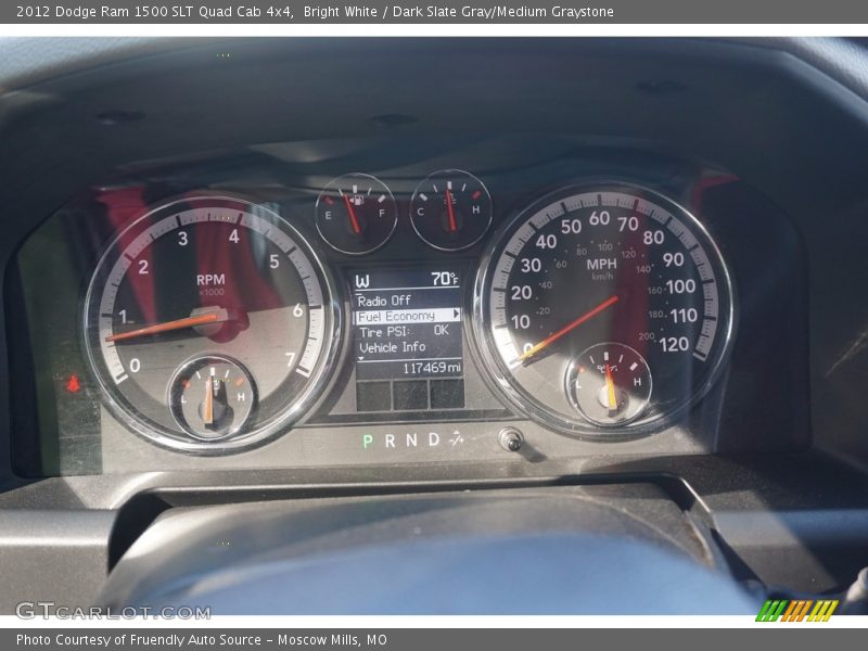 Bright White / Dark Slate Gray/Medium Graystone 2012 Dodge Ram 1500 SLT Quad Cab 4x4