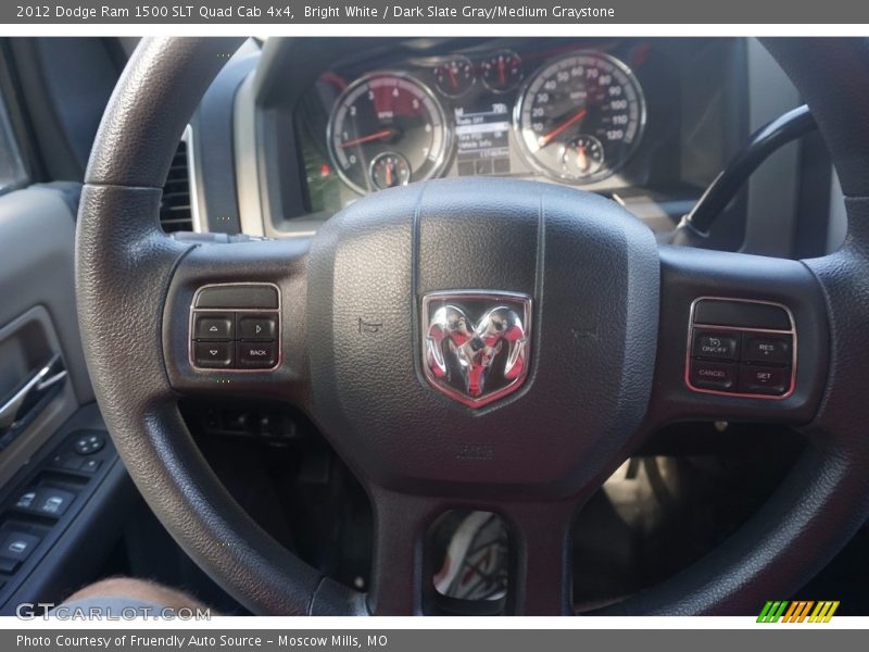 Bright White / Dark Slate Gray/Medium Graystone 2012 Dodge Ram 1500 SLT Quad Cab 4x4