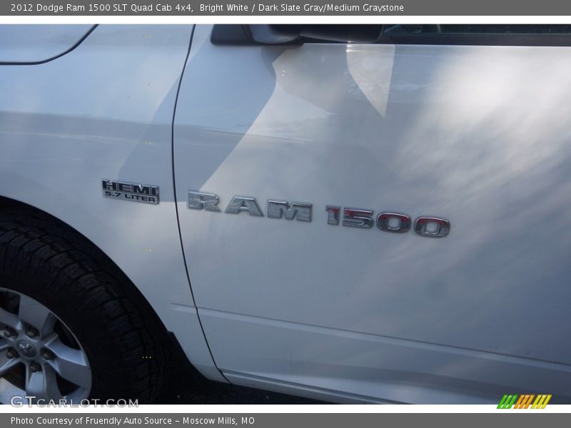 Bright White / Dark Slate Gray/Medium Graystone 2012 Dodge Ram 1500 SLT Quad Cab 4x4