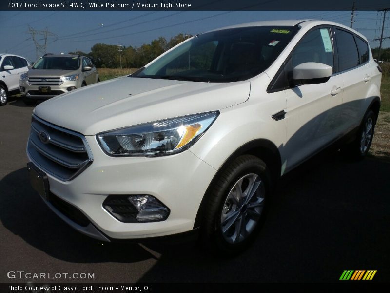 White Platinum / Medium Light Stone 2017 Ford Escape SE 4WD