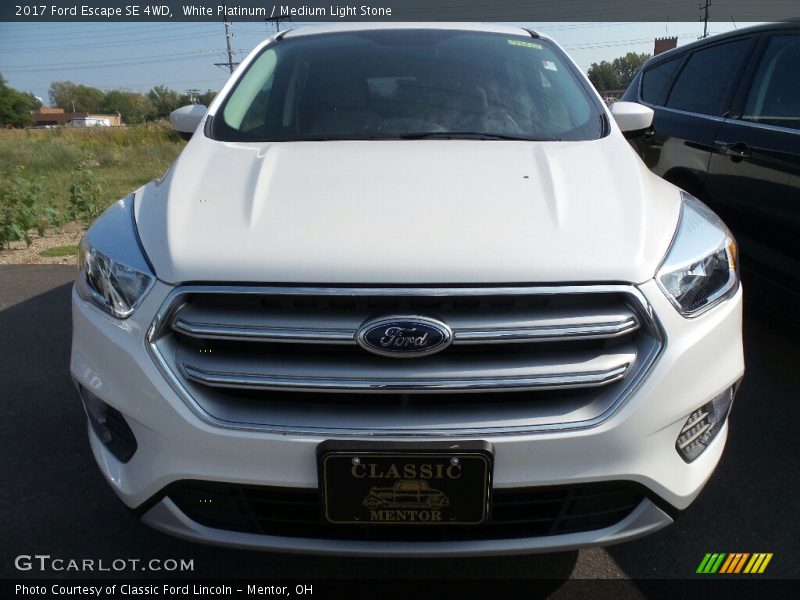 White Platinum / Medium Light Stone 2017 Ford Escape SE 4WD