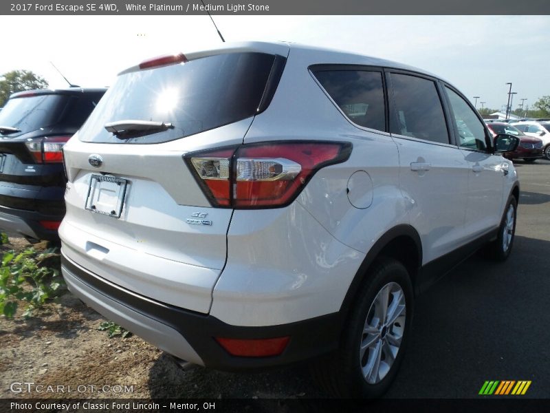 White Platinum / Medium Light Stone 2017 Ford Escape SE 4WD