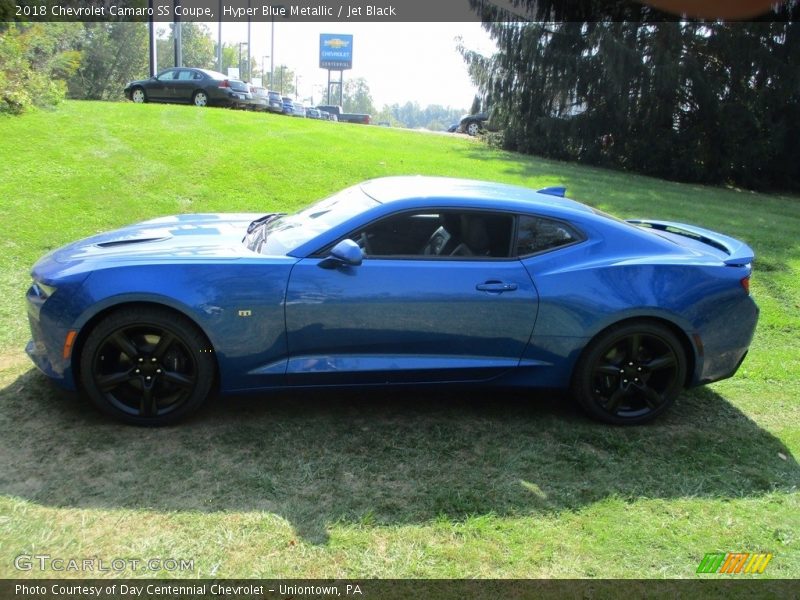 Hyper Blue Metallic / Jet Black 2018 Chevrolet Camaro SS Coupe