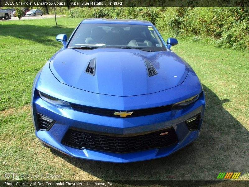 Hyper Blue Metallic / Jet Black 2018 Chevrolet Camaro SS Coupe