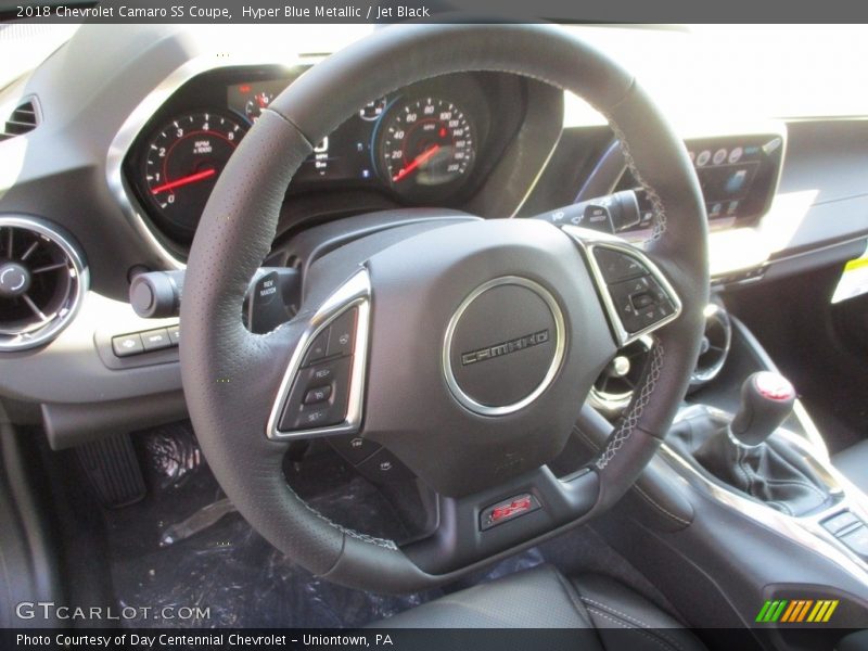 Hyper Blue Metallic / Jet Black 2018 Chevrolet Camaro SS Coupe