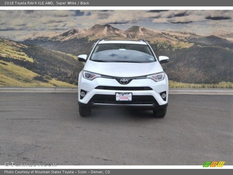 Super White / Black 2018 Toyota RAV4 XLE AWD