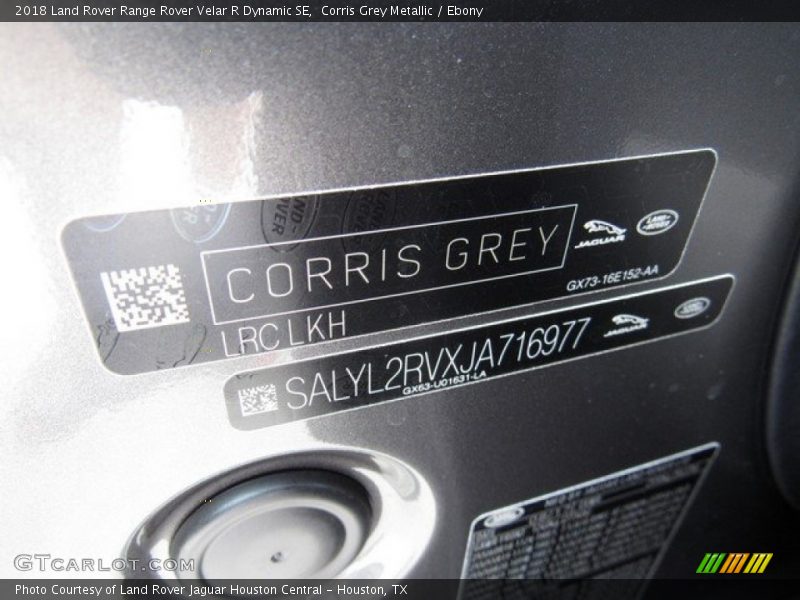 Corris Grey Metallic / Ebony 2018 Land Rover Range Rover Velar R Dynamic SE
