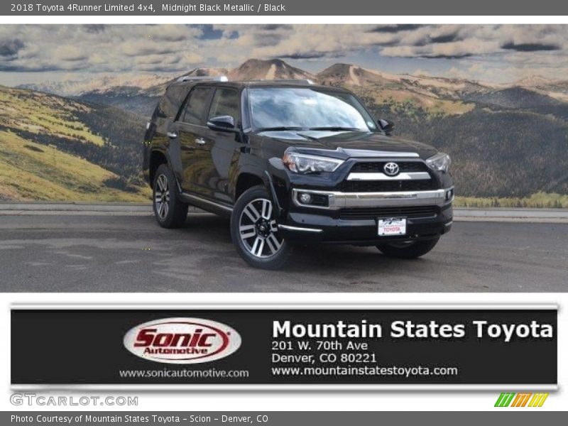 Midnight Black Metallic / Black 2018 Toyota 4Runner Limited 4x4