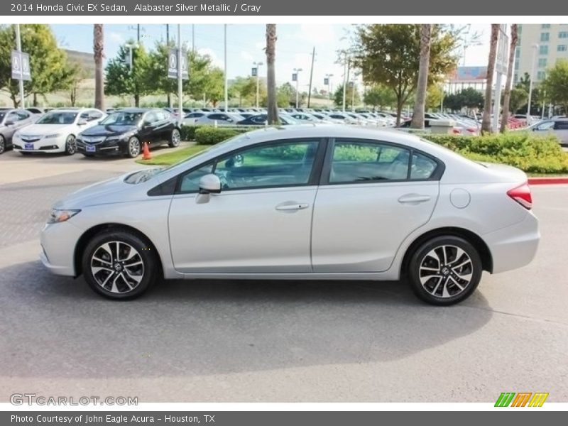 Alabaster Silver Metallic / Gray 2014 Honda Civic EX Sedan