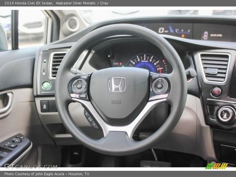 Alabaster Silver Metallic / Gray 2014 Honda Civic EX Sedan