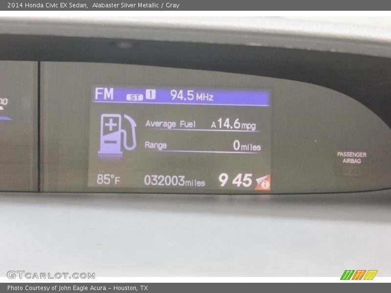 Alabaster Silver Metallic / Gray 2014 Honda Civic EX Sedan