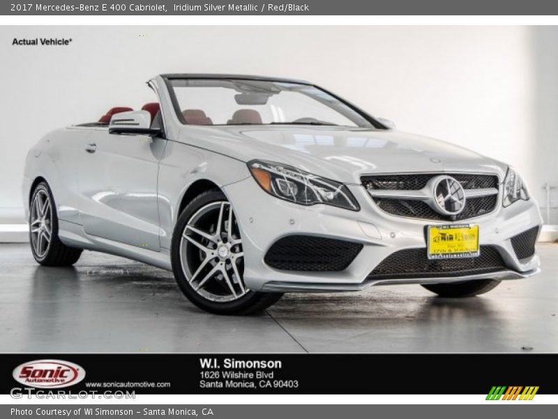 Iridium Silver Metallic / Red/Black 2017 Mercedes-Benz E 400 Cabriolet