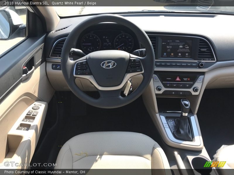 Quartz White Pearl / Beige 2018 Hyundai Elantra SEL