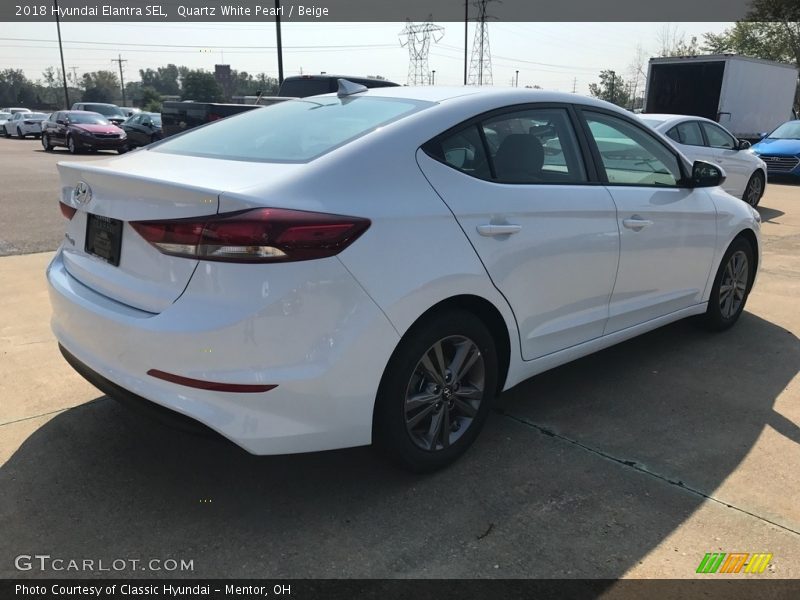 Quartz White Pearl / Beige 2018 Hyundai Elantra SEL