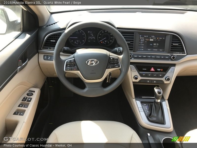 Quartz White Pearl / Beige 2018 Hyundai Elantra SEL