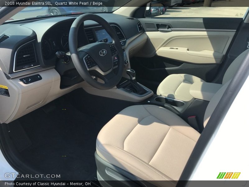 Quartz White Pearl / Beige 2018 Hyundai Elantra SEL