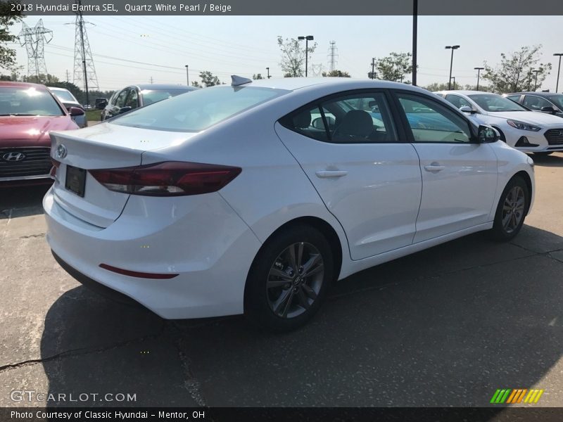 Quartz White Pearl / Beige 2018 Hyundai Elantra SEL