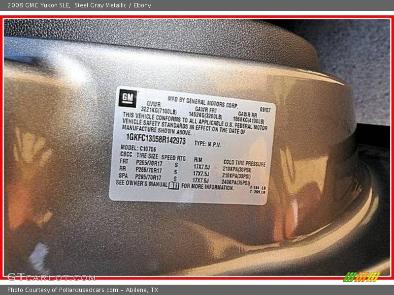 Steel Gray Metallic / Ebony 2008 GMC Yukon SLE