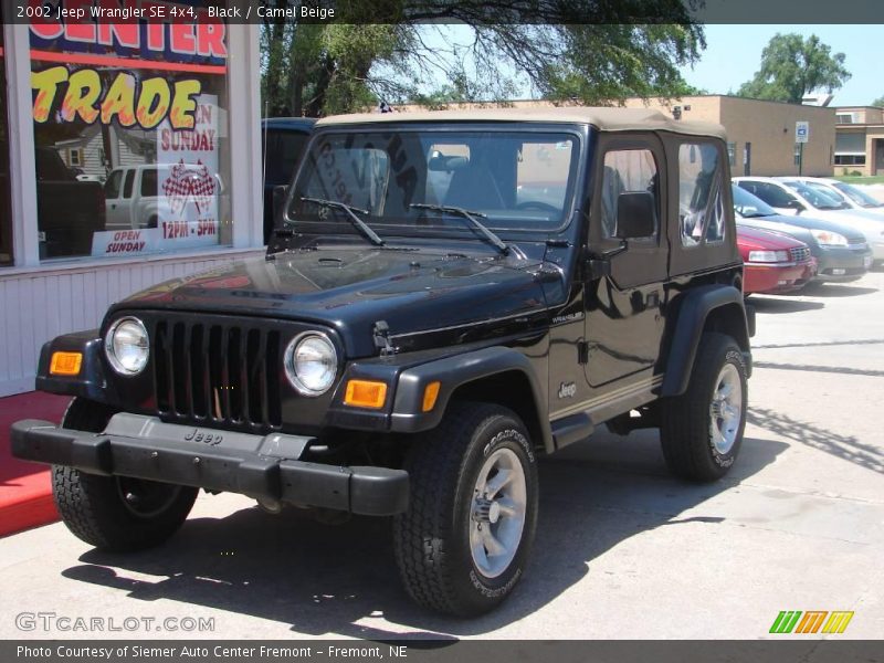 Black / Camel Beige 2002 Jeep Wrangler SE 4x4
