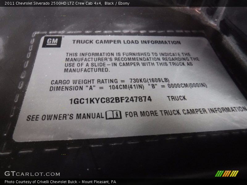 Black / Ebony 2011 Chevrolet Silverado 2500HD LTZ Crew Cab 4x4