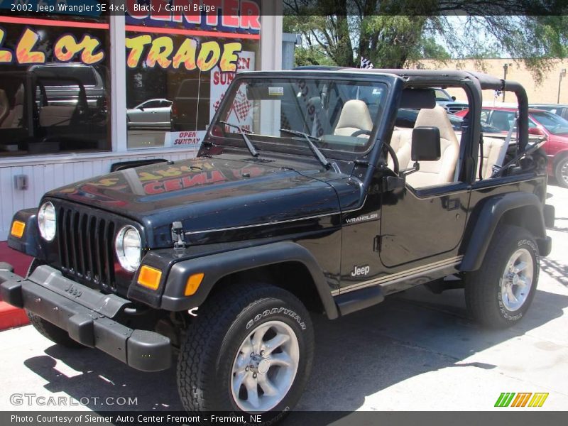 Black / Camel Beige 2002 Jeep Wrangler SE 4x4