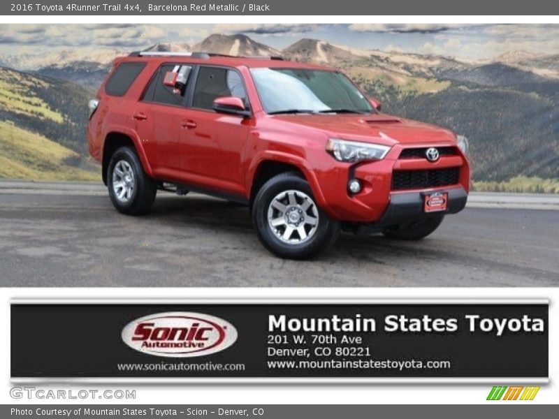 Barcelona Red Metallic / Black 2016 Toyota 4Runner Trail 4x4