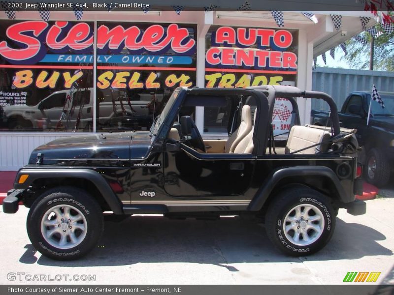 Black / Camel Beige 2002 Jeep Wrangler SE 4x4