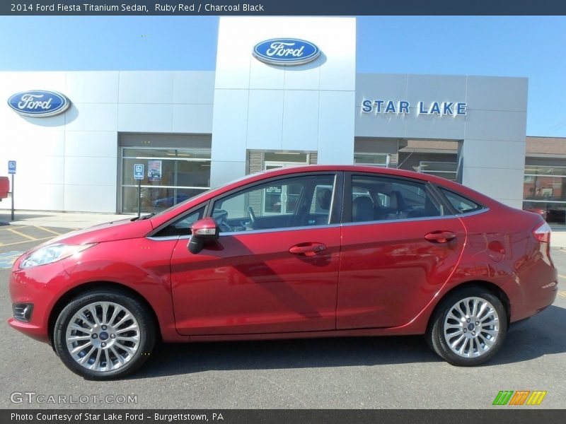 Ruby Red / Charcoal Black 2014 Ford Fiesta Titanium Sedan