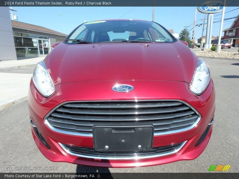 Ruby Red / Charcoal Black 2014 Ford Fiesta Titanium Sedan