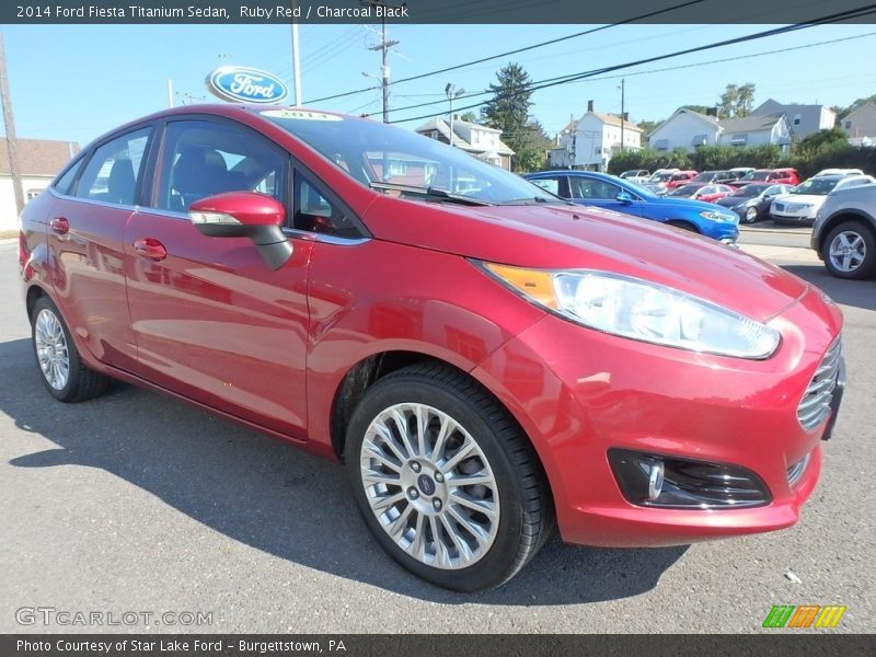 Ruby Red / Charcoal Black 2014 Ford Fiesta Titanium Sedan