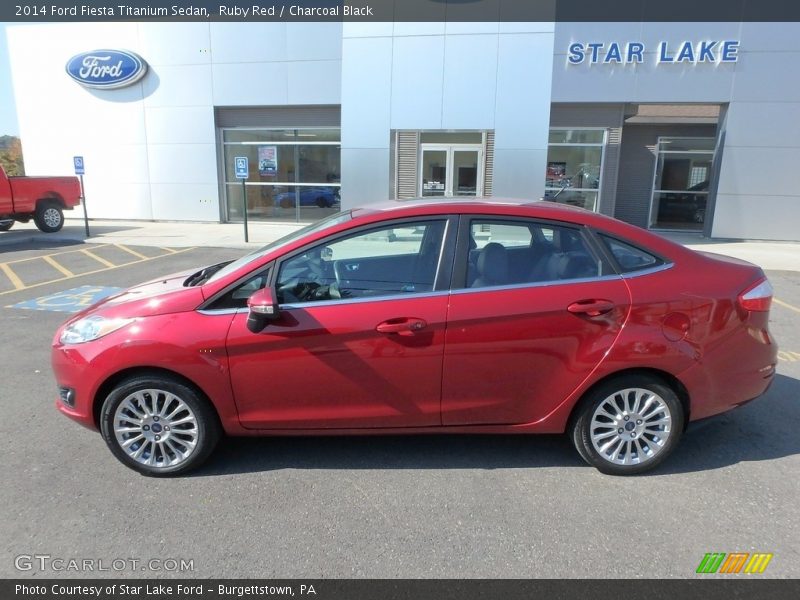 Ruby Red / Charcoal Black 2014 Ford Fiesta Titanium Sedan