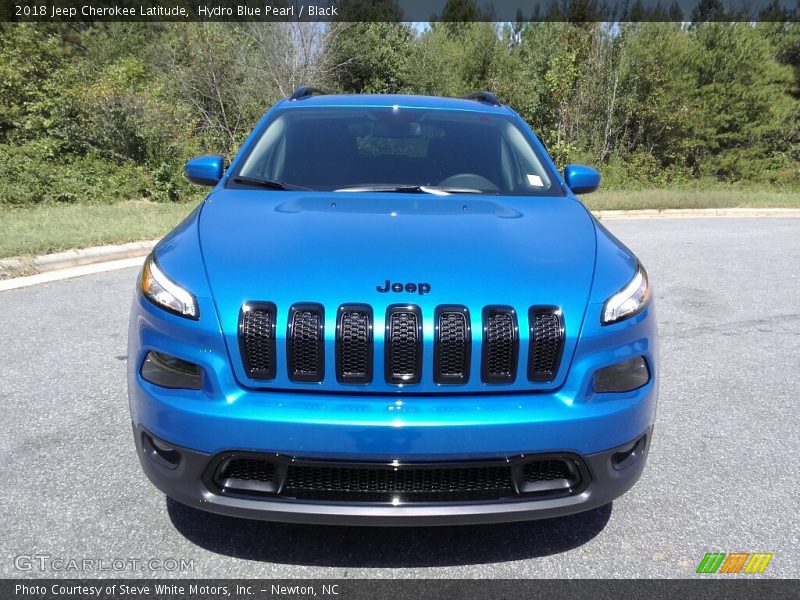 Hydro Blue Pearl / Black 2018 Jeep Cherokee Latitude