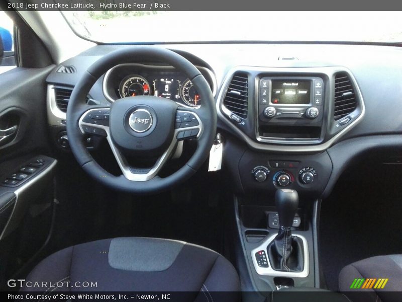Hydro Blue Pearl / Black 2018 Jeep Cherokee Latitude