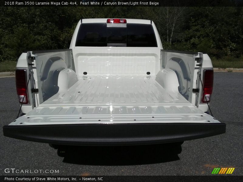 Pearl White / Canyon Brown/Light Frost Beige 2018 Ram 3500 Laramie Mega Cab 4x4