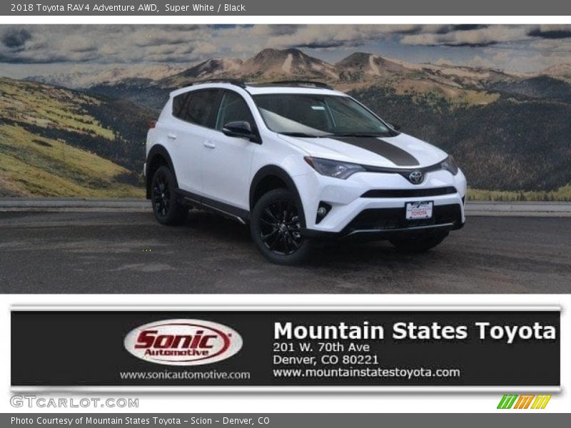 Super White / Black 2018 Toyota RAV4 Adventure AWD