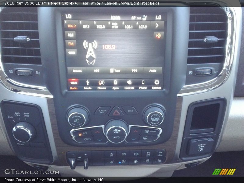 Pearl White / Canyon Brown/Light Frost Beige 2018 Ram 3500 Laramie Mega Cab 4x4