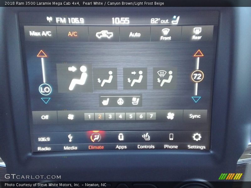 Pearl White / Canyon Brown/Light Frost Beige 2018 Ram 3500 Laramie Mega Cab 4x4
