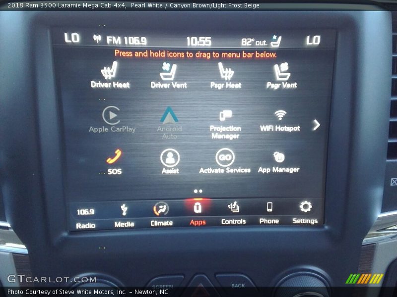Pearl White / Canyon Brown/Light Frost Beige 2018 Ram 3500 Laramie Mega Cab 4x4