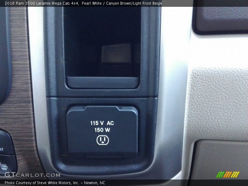 Pearl White / Canyon Brown/Light Frost Beige 2018 Ram 3500 Laramie Mega Cab 4x4