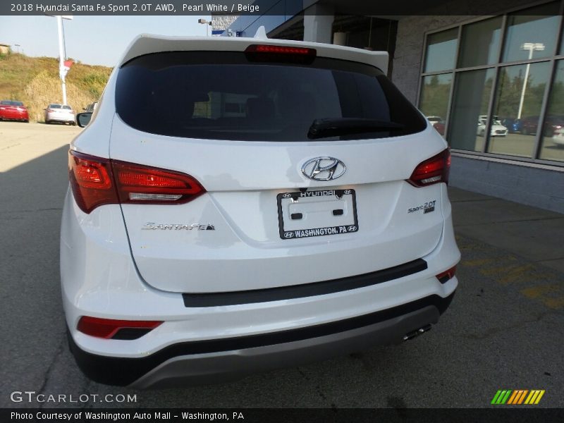 Pearl White / Beige 2018 Hyundai Santa Fe Sport 2.0T AWD