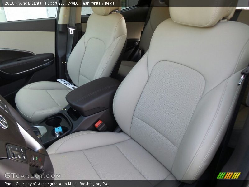 Pearl White / Beige 2018 Hyundai Santa Fe Sport 2.0T AWD