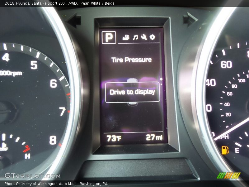 Pearl White / Beige 2018 Hyundai Santa Fe Sport 2.0T AWD